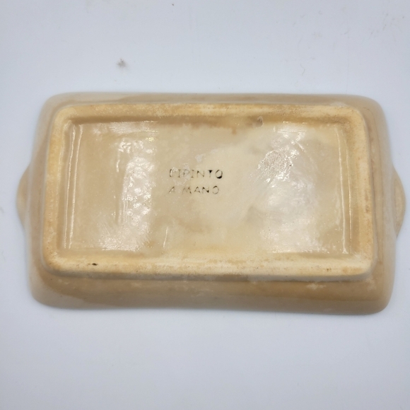 Vintage Dipinto A Mana Italian Hand Painted Salt & Pepper Shakers with Tray - Picture 3 of 7